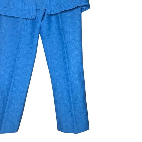 VTG Sag Harbor Blue 3/4 Sleeve Blazer Size 12P Pants Size 8P Suit Separates Form - Picture 3 of 14